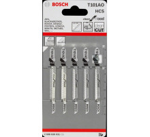 Пилка для лобзика T101AO по дереву 2-20мм, сталь HCS, длина 83мм, Bosch