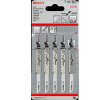 Пилка для лобзика Т101BR по дереву 4-30мм, сталь HCS, длина 100мм, Bosch